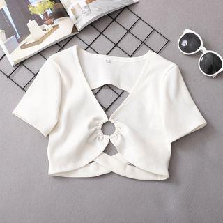 Short-sleeve Open-back Cut-out Top