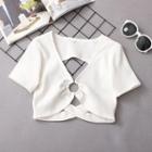 Short-sleeve Open-back Cut-out Top