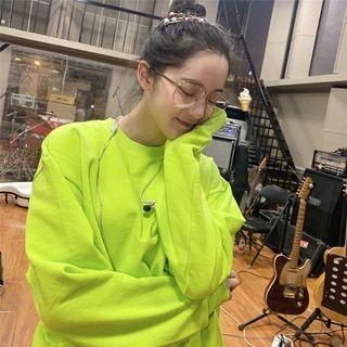 Plain Oversize Pullover Green - One Size