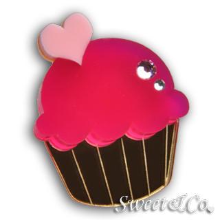 Mini Fuchsia Cupcake Crystal Gold Ring (m) Gold - One Size