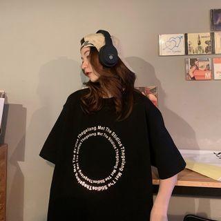 Short Sleeve Reflective Letter T-shirt