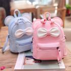 Mouse Ear Bow Faux Leather Backpack