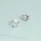 925 Sterling Silver Heart Earring 1 Pair - As Shown In Figure - One Size