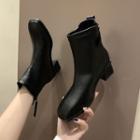 Square Toe Block-heel Ankle Boots