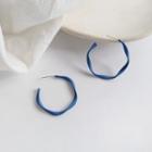 Twisted Alloy Open Hoop Earring 1 Pair - S925 Silver - Blue - One Size