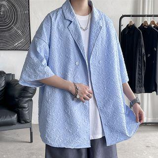 Short-sleeve Patterned Blazer