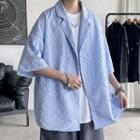 Short-sleeve Patterned Blazer