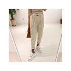 Belted Corduroy Baggy-fit Pants Ivory - One Size
