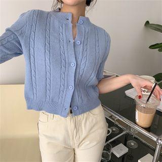 Elbow-sleeve Chunky Knit Cardigan