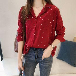 Long Sleeve Polka Dot Blouse