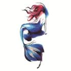 Mermaid Print Waterproof Temporary Tattoo Blue - One Piece