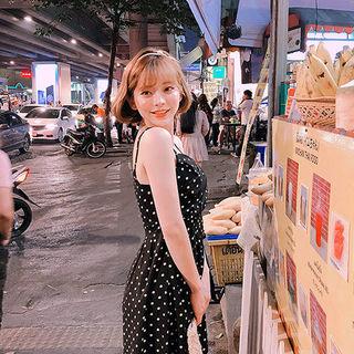 Polka-dot Long Flare Sundress