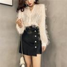 V-neck Fringed Blouse