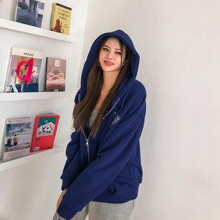 Tuesday Printed Fleece-lined Zip-up Hoodie