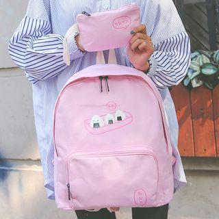 Onigiri Print Canvas Backpack