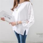 Lace 3/4-sleeve Cotton Top