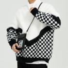 Checkerboard Print Turtleneck Sweater