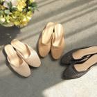 Woven Rattan Flat Mules