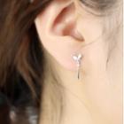 Leaf Rhinestone Alloy Dangle Earring 1 Pair - Silver - One Size