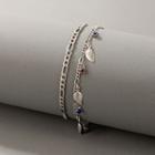 Set Of 2: Chained Anklet 19991 - Silver - One Size
