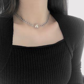 Bear Chain Choker Silver - One Size