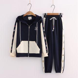 Rabbit Print Zip Hoodie / Sweatpants