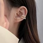 Rhinestone Layered Cuff Earring 1 Piece - Gold - One Size