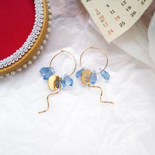 Glass Bead Alloy Swirl Dangle Earring Earrings - 1 Pair - One Size
