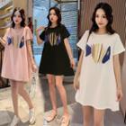 Short-sleeve Fish Print T-shirt Dress