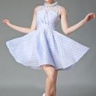 Embellished Sleeveless A-line Dress