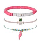 Set Of 3: Alloy Pineapple / Bird Bracelet (assorted Designs) As Shown In Figure - One Size