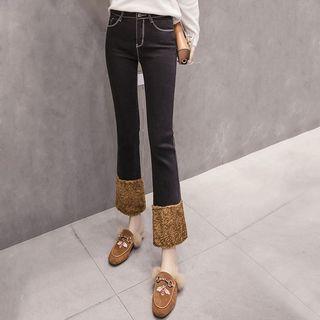Fleece Trim Boot-cut Jeans