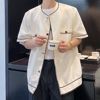 Short-sleeve Contrast Trim Jacket