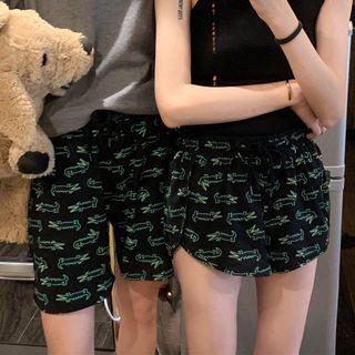 Alligator Print Shorts