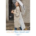 Single-breasted Lace-back Trench Coat
