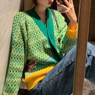 Jacquard Cardigan / Wide-leg Jeans