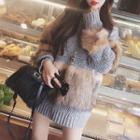 Chunky Knit Furry Panel Sweater