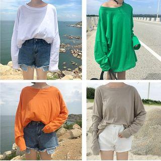 Loose-fit Plain Long-sleeve T-shirt