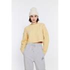 [lazy Sunday] Cable-knit Crop Sweater Yellow - One Size