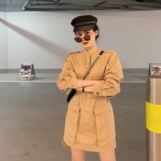 Long-sleeve Mini Cargo Dress