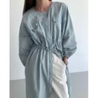 Snap-button Long Shirtdress