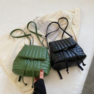 Faux Leather Padded Backpack