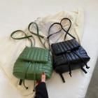 Faux Leather Padded Backpack