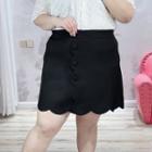 Plus Size Scallop Trim Mini Pencil Skirt