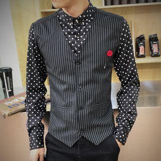Patterned Mock Two-piece Shirt