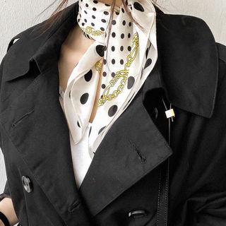 Polka-dot Stripe Silk Scarf