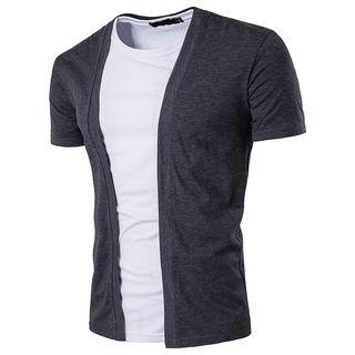 Short-sleeve Open-front Light Jacket