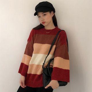 Striped Sweater / Crop Wide Leg Pants