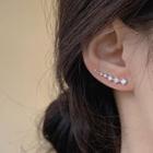 Rhinestone / Faux Pearl Alloy Earring