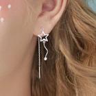 925 Sterling Silver Star & Swirl Dangle Earring 1 Pair - As Shown In Figure - One Size